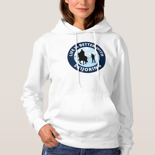 Camiseta Horse Skijoring Winter Skiping Ski Jumping Sport (Frente)