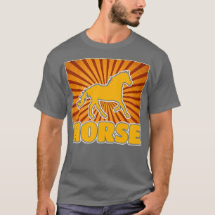 Camiseta Horse Sunset Retro Vintage 70s Criação de Animais