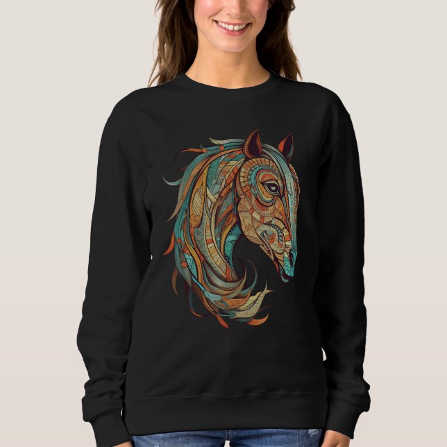 Camiseta Horse Tribal Abstract Native American Geometric Ho (Frente)