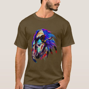 Camiseta Horse Tribal Abstrato Art Nativo Americano Fo