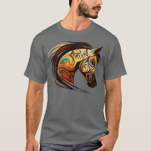 Camiseta Horse Tribal Abstrato Art Nativo Americano Geometr