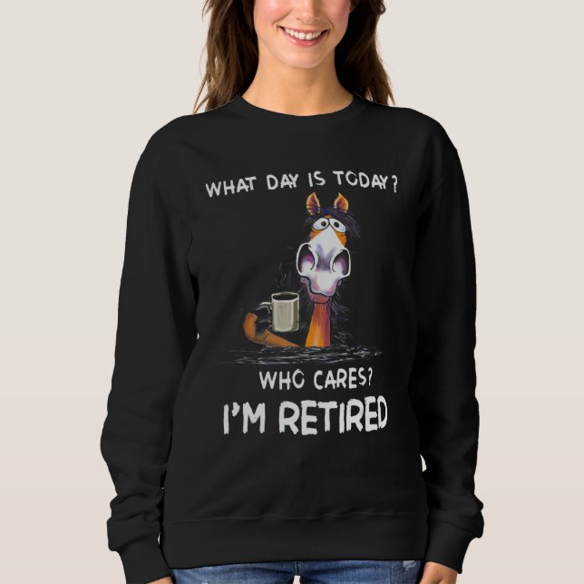 Camiseta Horse What Day Is Today Who Cares I'm Retired (Frente)