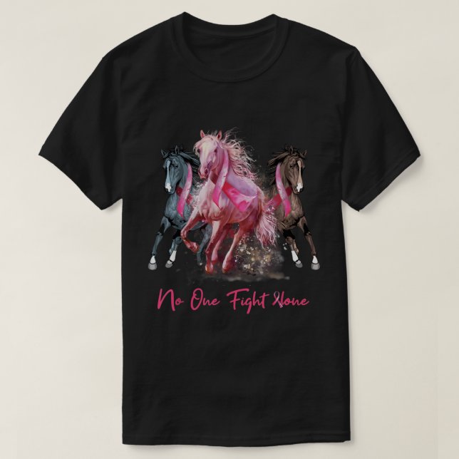 Camiseta Horse With Breast Cancer Awareness Women  (Frente do Design)