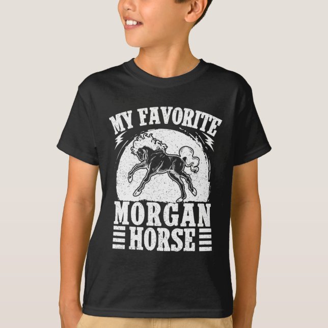 Camiseta Horseback Andando Favorito Cavalo Morgan Rider (Frente)