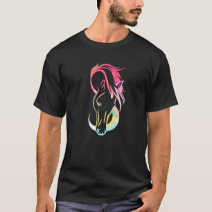 Camiseta Horseback Andando Legal Arte Oral Colorida