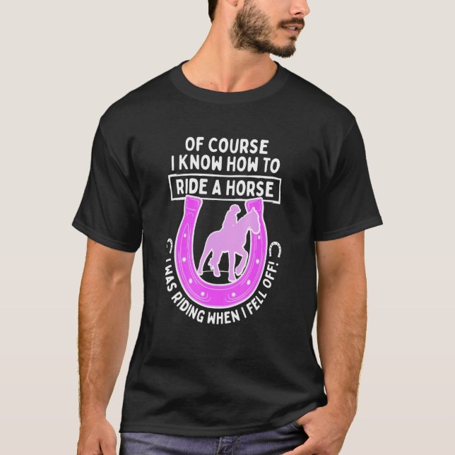 Camiseta Horseback Andando Para Equestre Como Correr Uma Ca (Frente)