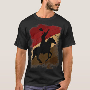Camiseta Horseback do Agricultor Equestre Ocidental Ho