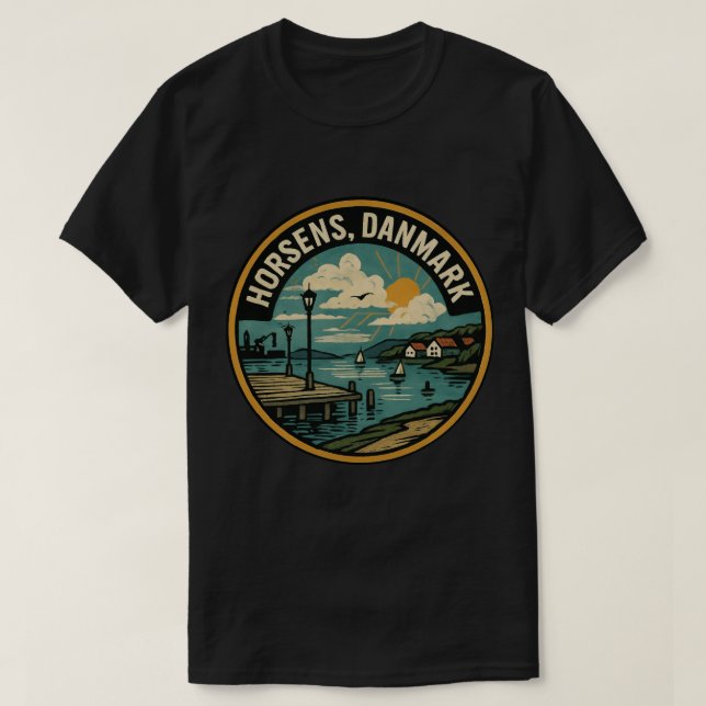 Camiseta Horsens Denmark Harbor (Frente do Design)