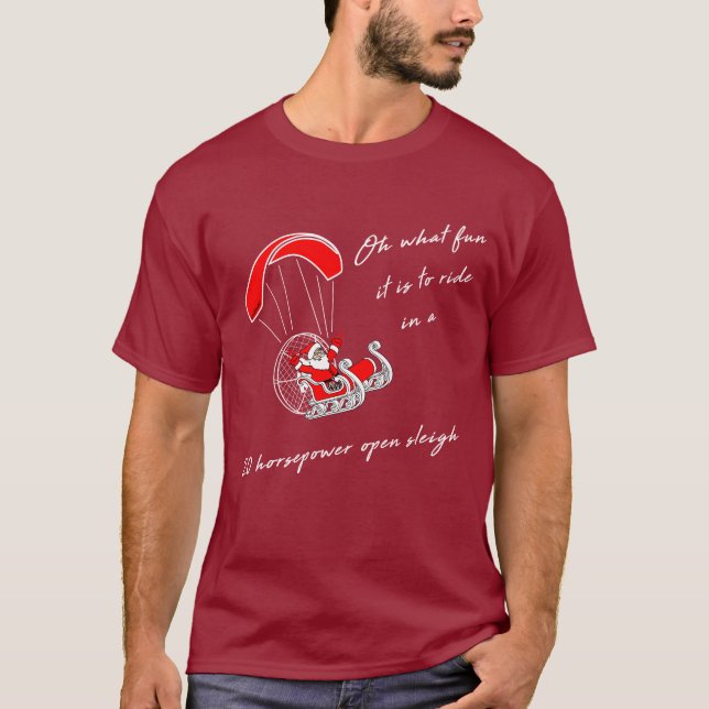 Camiseta Horsepower Open Sleigh Paramotor Christmas (Frente)