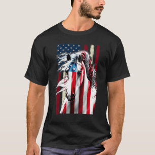 Camiseta Horses America Horse On The American Flag Backgrou