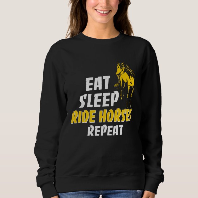 Camiseta Horses For Girls Women Eat Sleep Ride Horses Repea (Frente)