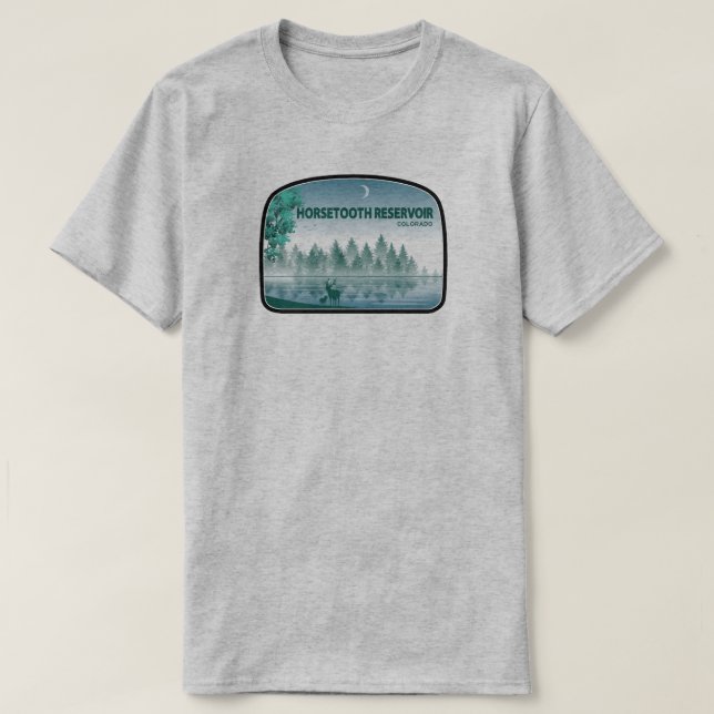 Camiseta Horsetooth Reservoir Colorado Deer (Frente do Design)