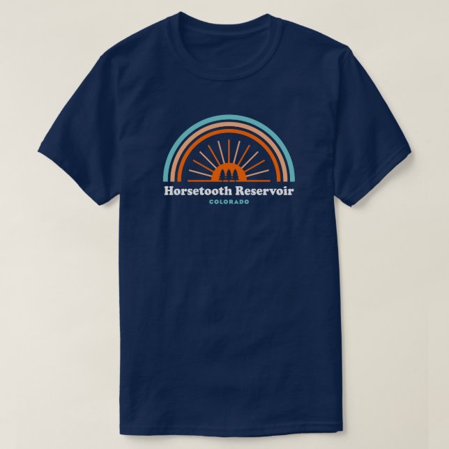 Camiseta Horsetooth Reservoir Colorado Rainbow (Frente do Design)