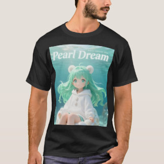 Camiseta Hortelã Aquático: Garota Kawaii Subaquática com Ca