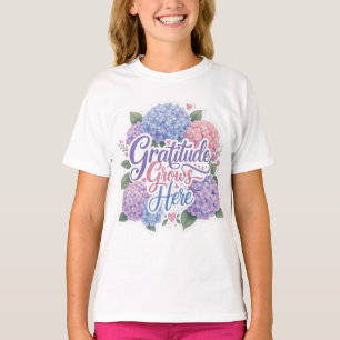 Camiseta Hortênsia: A Gratidão Cresce Aqui
