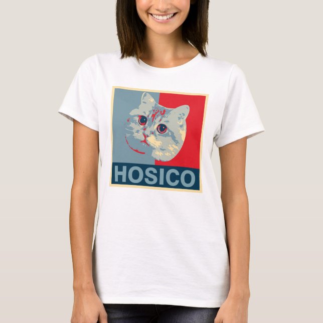 Camiseta Hosico - Ilustração Azul Vermelho (Frente)