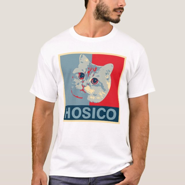 Camiseta Hosico - Ilustração Azul Vermelho (Frente)
