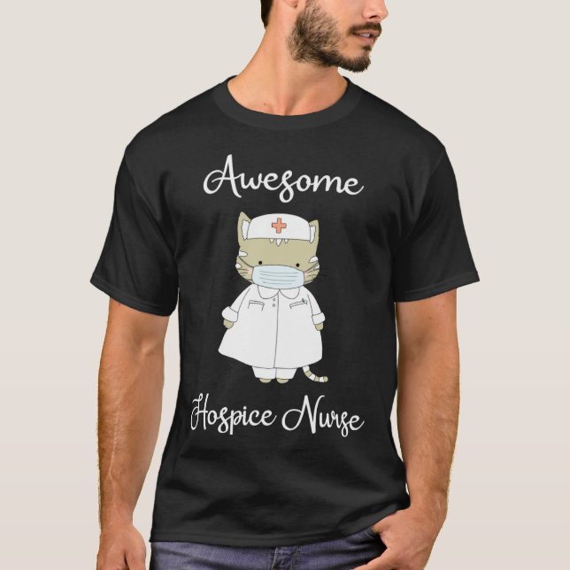 Camiseta Hospice Nurse  Nurses Graduation Awesome Nurse Cat (Frente)