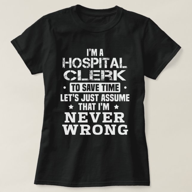 Camiseta Hospital Clerk (Frente do Design)