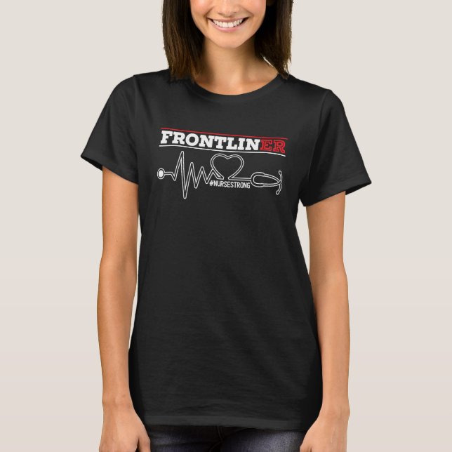 Camiseta Hospital Médico de Enfermeiros da Frontliner ER Nu (Frente)