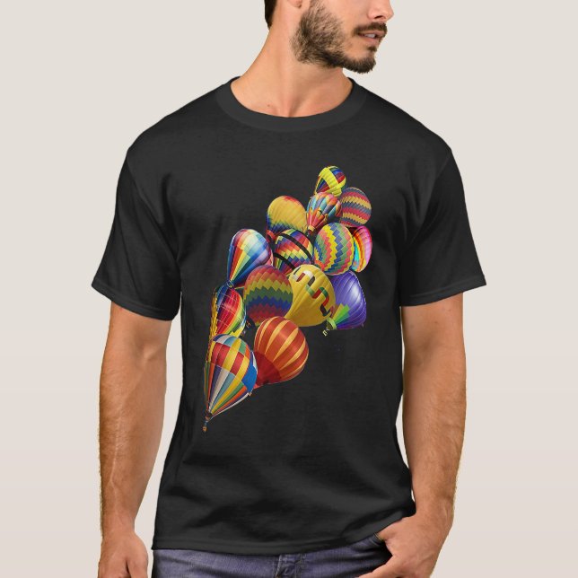 Camiseta Hot Air Balloon Festival  Flying Aviation Basket F (Frente)