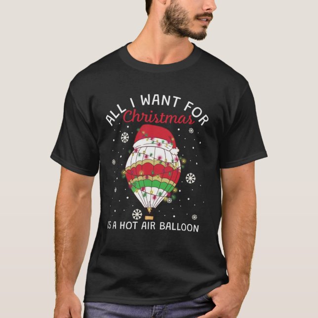 Camiseta Hot Air Balloon For Christmas (Frente)