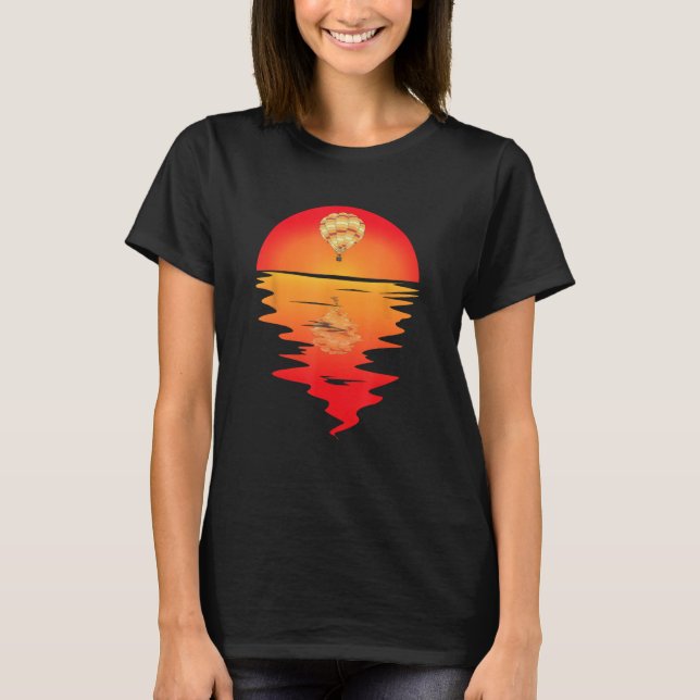 Camiseta Hot Air Balloon Sunset Ballooning Balloon Ride Fes (Frente)
