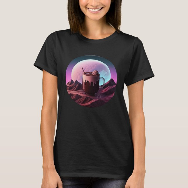 Camiseta Hot Chocolate Synthwave 80s Retrowave Aesthetic (Frente)