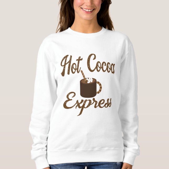 Camiseta Hot Cocoa Express, Chocolate Quente, Queda, Invern (Frente)
