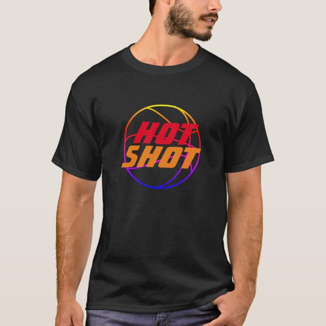 Camiseta hot | Cota de basquetebol com texto azul (Frente)
