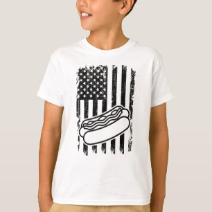 Camiseta HOT DOG América EUA Flag Hot Dog Food Festival Hot