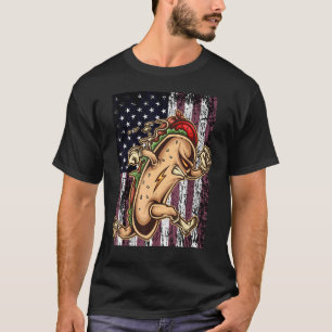 Camiseta Hot Dog American Flag USA Patriotic Cookout Grill