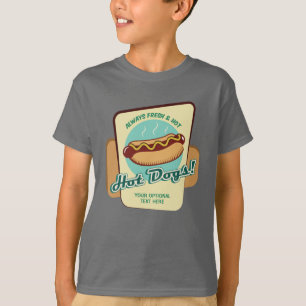 Camiseta Hot Dog de Texto Personalizado