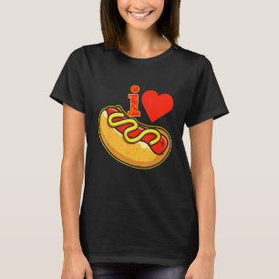 Camiseta Hot Dog Retro Wiener Mostarda Adoro Cães Quentes