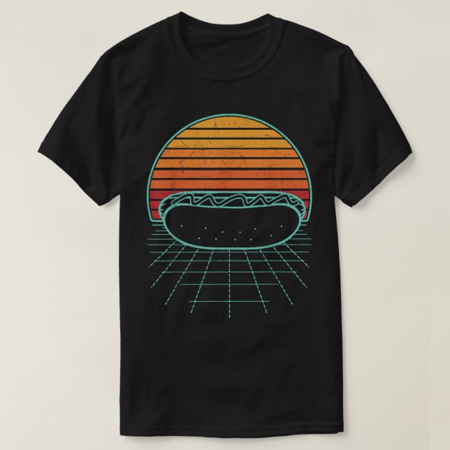 Camiseta Hot Dog Sunset Retro Hotdog Hotdog Frankfurter Wi (Frente do Design)