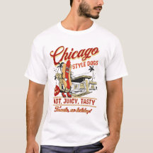 Camiseta Hot Dogs do Estilo Retro Chicago