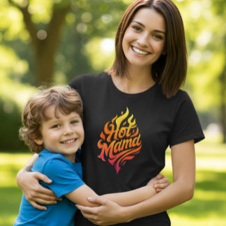 Camiseta Hot Mama Shirt Trendy Women’s Graphic Tee 