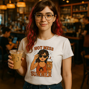 Camiseta Hot Mess Summer – Funky Indie Chaos Tee
