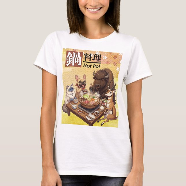 Camiseta hot pot yosenabe -Ragdoll, French Bulldog... etc- (Frente)