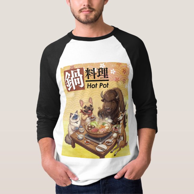 Camiseta hot pot yosenabe -Ragdoll, French Bulldog... etc- (Frente)