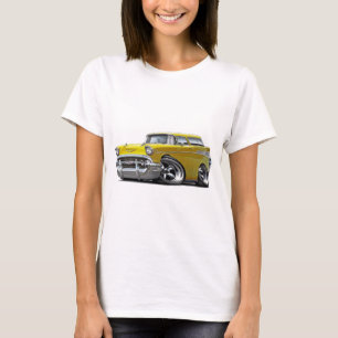 Camiseta Hot rod 1957 do amarelo do nómada de Chevy