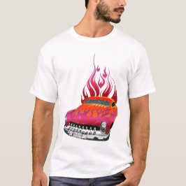 Camiseta hot rod flamme feu voiture vintage americaine musc