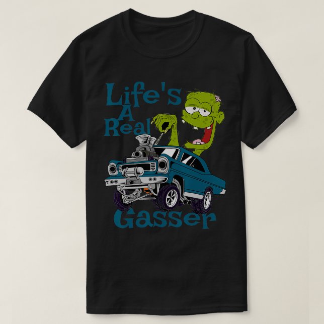 Camiseta Hot Rod Gasser Outlaw Drag Racing Blown Street (Frente do Design)