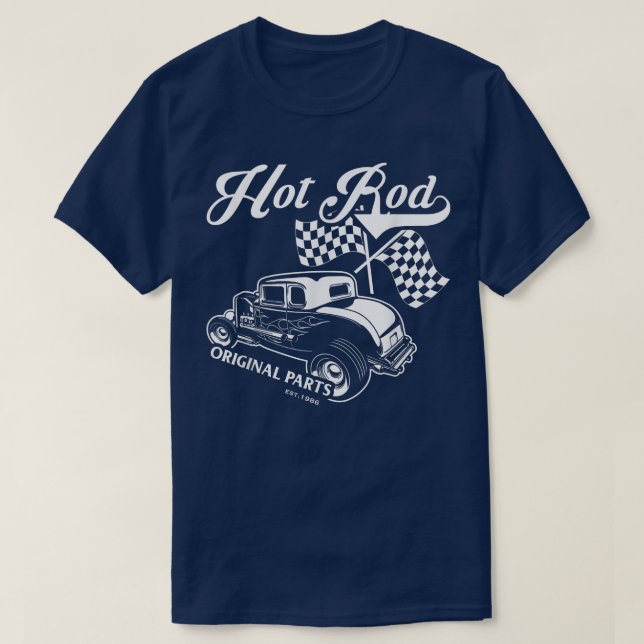 Camiseta Hot Rod Original Parts Classic Old American Engine (Frente do Design)