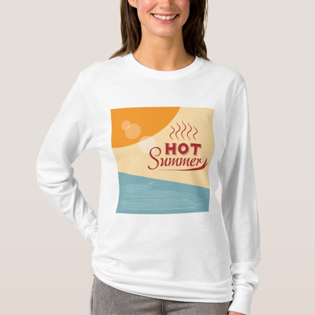 Camiseta Hot Summer Vintage Retro Vibes (Frente)