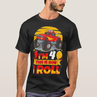 Camiseta Hot Wheels Birthday Im 4 This Is How I Roll