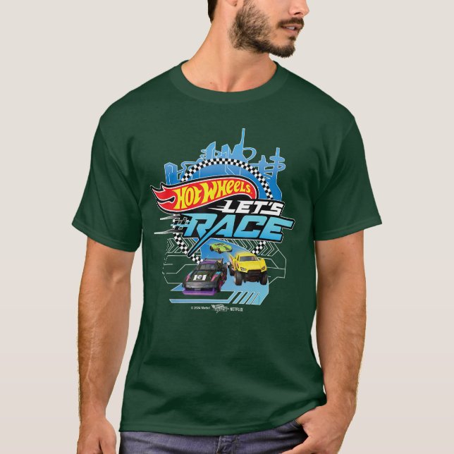 Camiseta Hot Wheels Lets Race Racing Cityscape (Frente)