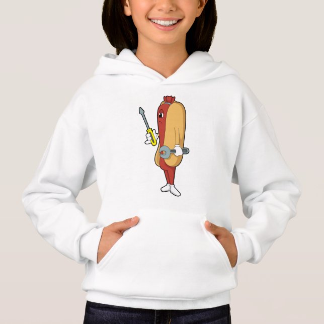 Camiseta Hotdog como mecânico com ferramenta (Frente)
