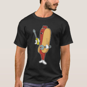Camiseta Hotdog como mecânico com ferramenta