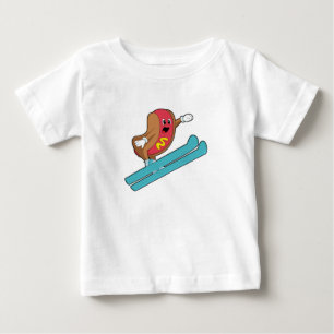Camiseta Hotdog como saltador de Esqui com Ski.PNG